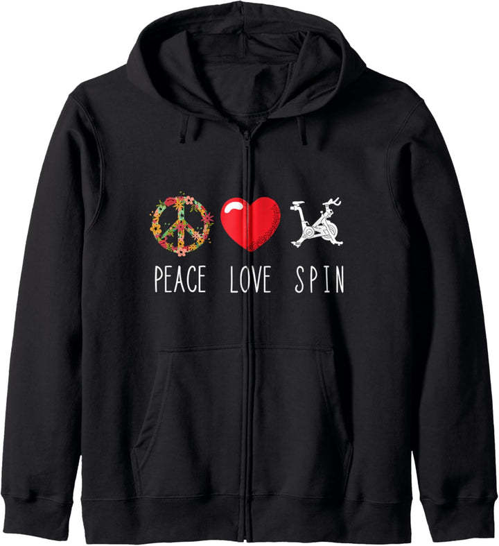 Spinning Fahrrad Gym Love Peace Indoor Spinning Fitness Kapuzenjacke