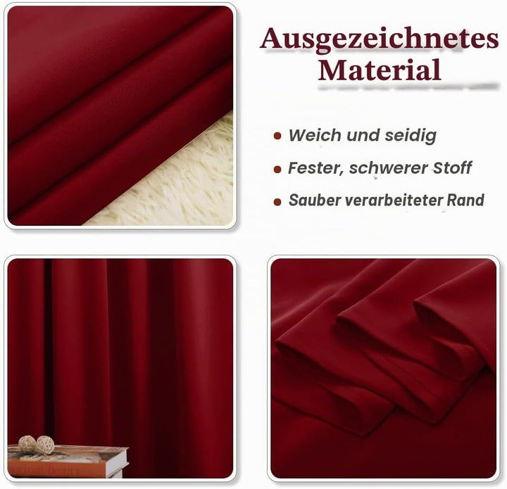 PONY DANCE Blickdichte Vorhänge mit Kräuselband 2er Set H 260 x B 140 cm Thermovorhang Kälteschutz G
