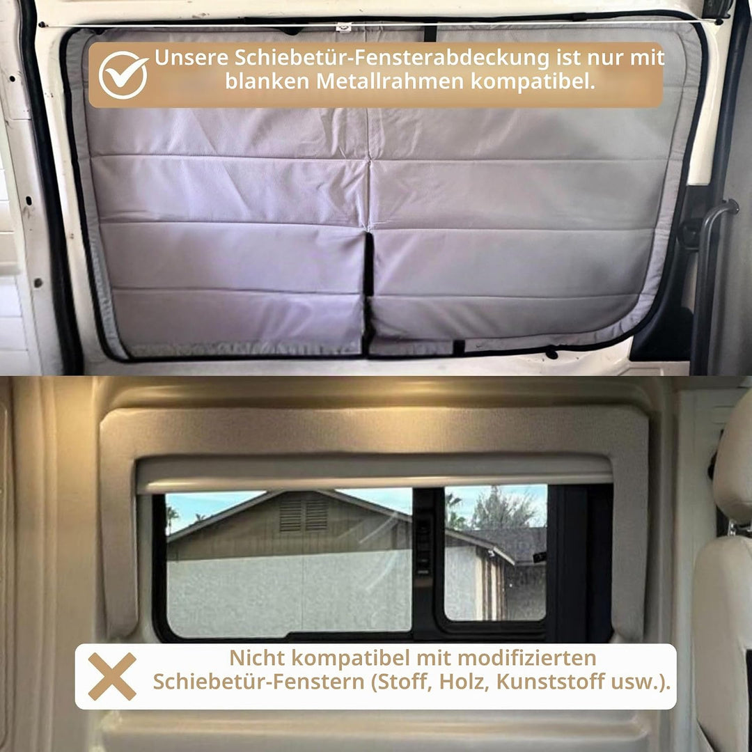 Living in a Bubble Isolierte Verdunkelungs-Schiebetürfensterabdeckung für Mercedes Sprinter (2007-Ak