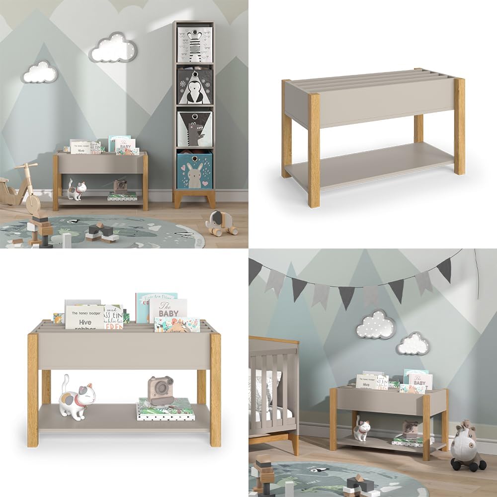 VitaliSpa Kinderregal Cashmere-Eiche Malia - 80x46x40 cm aus Spanplatte - Bücherregal für Kinder, Sp