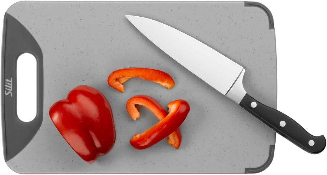 Silit Schneidebrett 32 x 20 cm, rechteckig, Kunststoff, praktischer Griff, spülmaschinengeeignet, kl