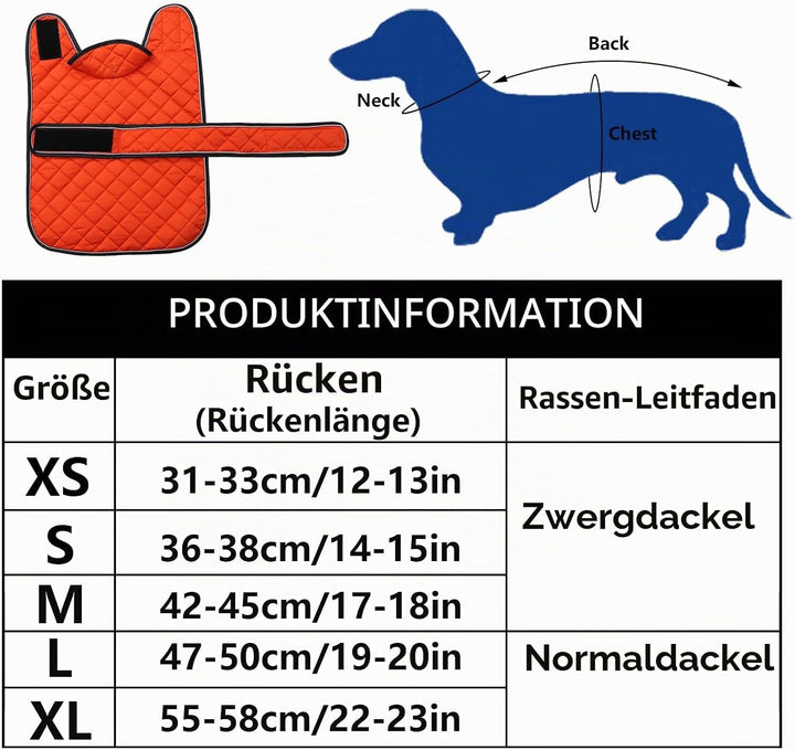Geyecete - Warmer wintermantel für dackel Hunde,Hunde Winterjacken mit plüschfutter,Outdoor jacken m