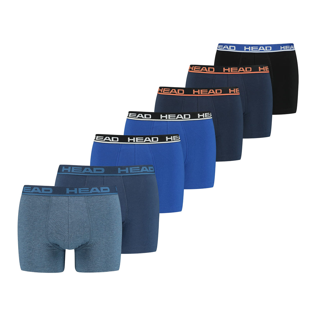 HEAD Herren Boxershorts Unterhosen Unterwäsche 7er Pack Vorteilspack S Blue Combo, S Blue Combo