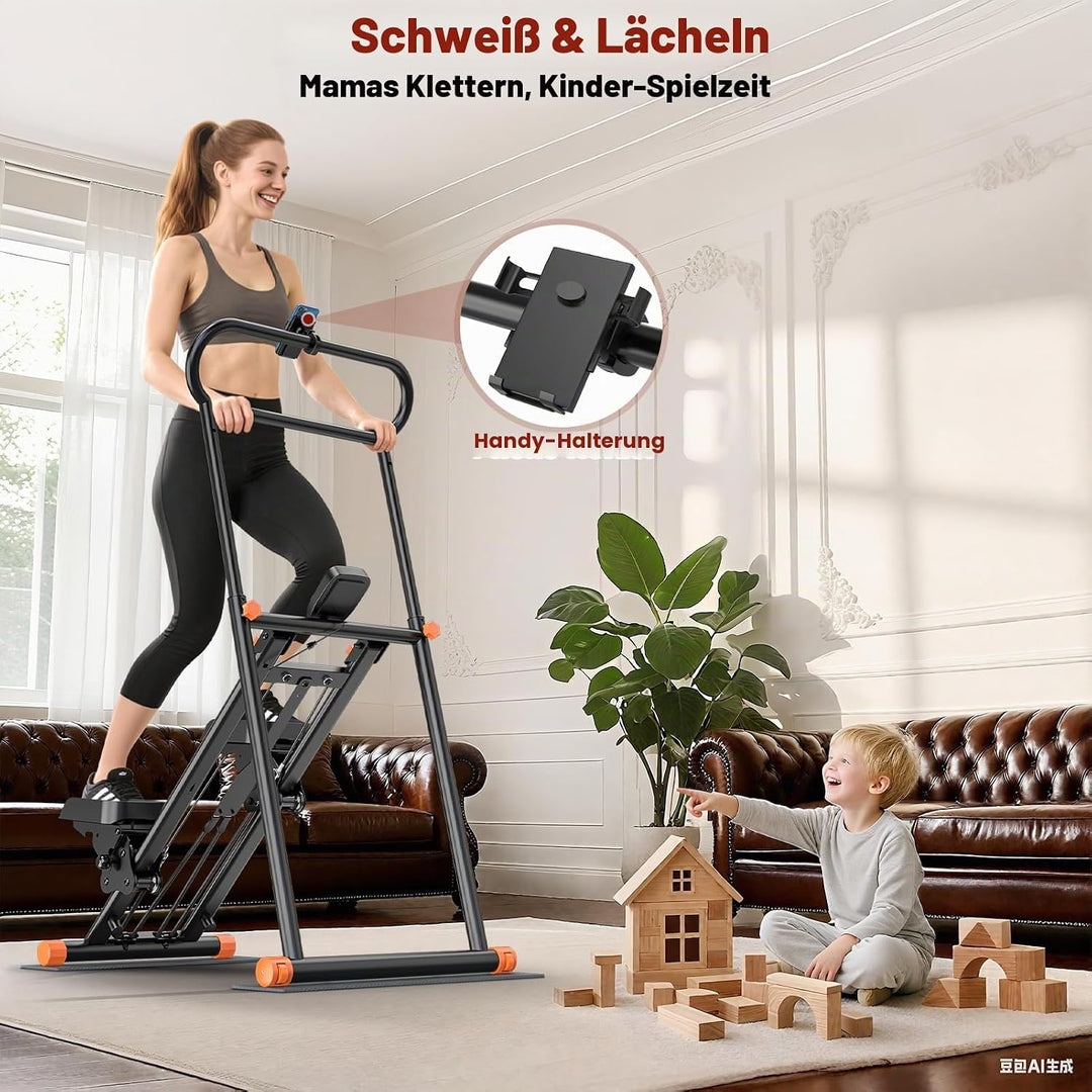 Treppenstepper für Heim-Fitnessübungen, faltbarer Treppenmeister, vertikale Klettermaschine mit vers