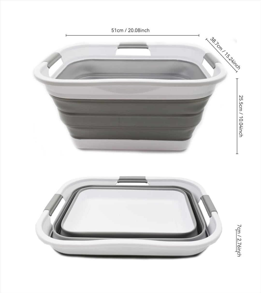 SAMMART 30L Faltbarer Wäschekorb aus Kunststoff – Faltbarer Pop-Up-Aufbewahrungsbehälter/Organizer –