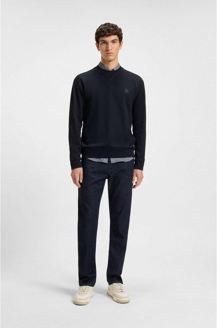 BOSS Herren Westart Regular-Fit Sweatshirt aus Baumwoll-Terry mit Logo-Aufnäher XS Dark Blue404, XS