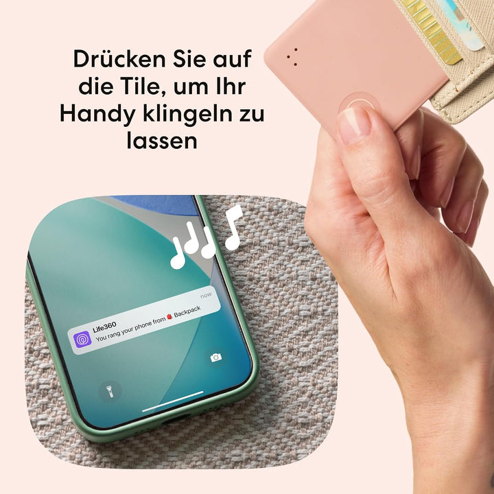 Life360 Tile Slim - Geldbörsenfinder, Bluetooth-Tracker und Gegenstandsfinder für Gepäckanhänger, Re