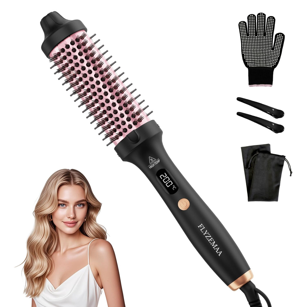 Thermobürste, Thermal Brush 38mm - Runder Heizkamm für natürliche Locken und glatteres Haar, 3 Tempe