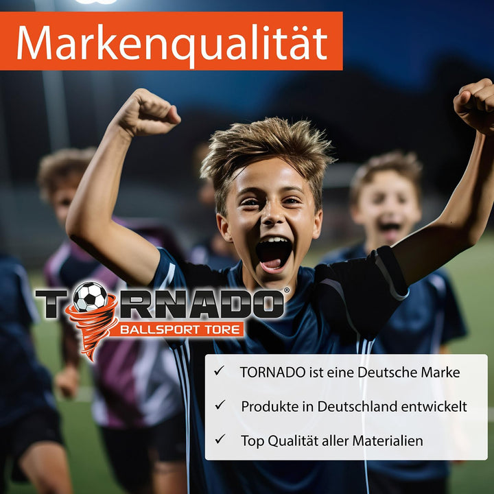 Tornado | 100PRO Coach Kinder Fussballtraining Set mit einem Fussballtor 104 x 88 cm aus uPVC Kunsts