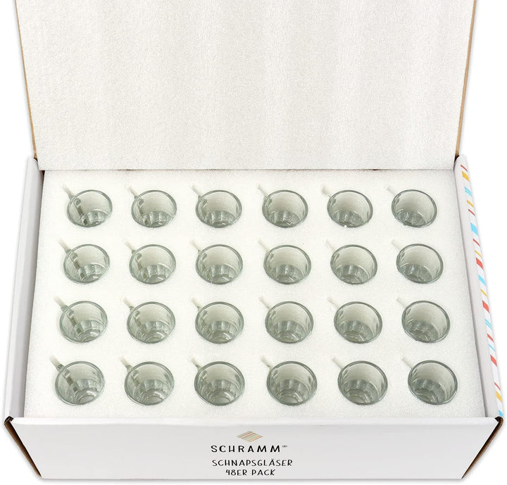 Schramm® 48 Stück Schnapsgläser 3cl Stamper Schnaps Glas Shot Gläser Bar Schnapsglas 48er Pack