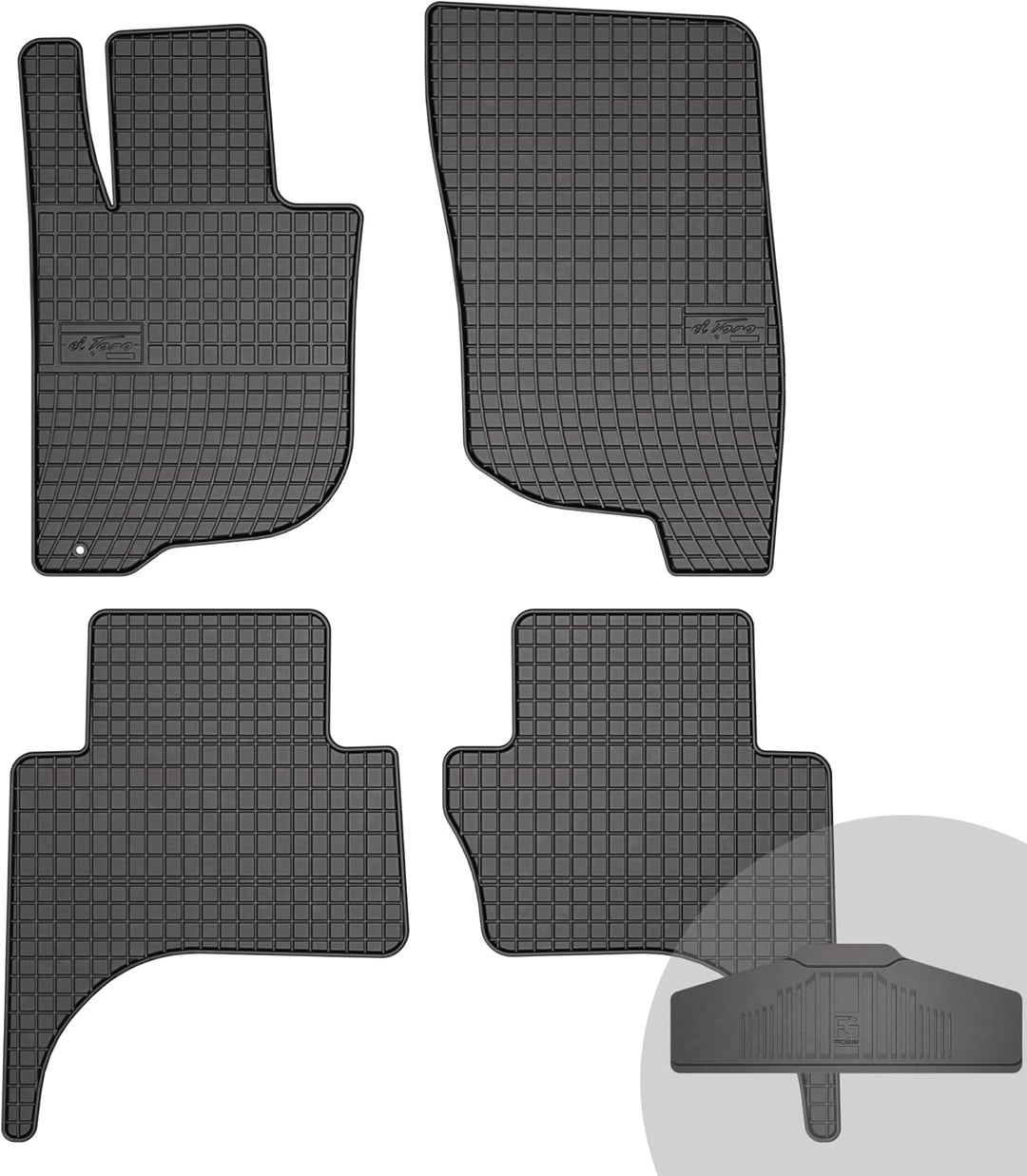 FROGUM EL Toro Gummimatten Ganzjähriges-Set von Autofussmatte Auto Fussmatten für FIAT Fullback 2015