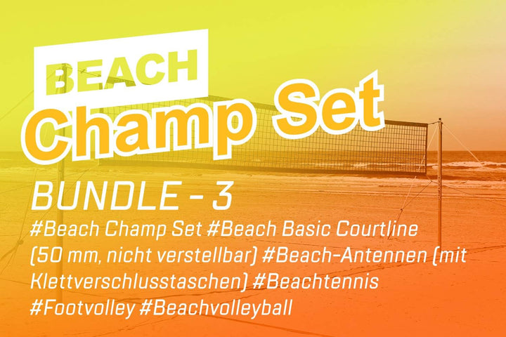 Funtec Bundle: Beach Champ Set + Beach Basic Courtline (50 mm) + Netzantennen