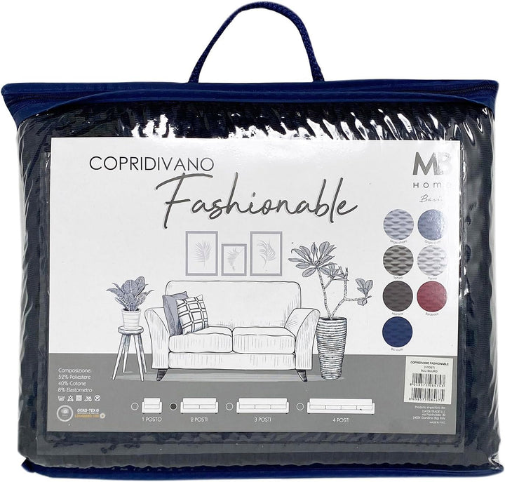 Sogni e capricci CD-FASH-BLU SCURO-2P “Fashionable” Sofa Abdeckung, Dunkel blau, 2 Plätze Dunkel Bla