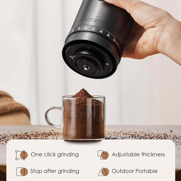 Elektrische Kaffeemühle, USB, wiederaufladbar, mit Keramik-Konik, tragbare Kaffeemühle mit mehreren