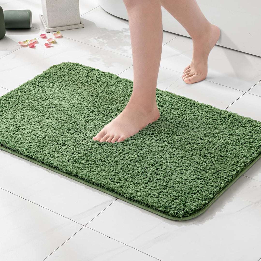 MIULEE Badematte Weiche Badteppich rutschfest Badvorleger Fussmatte Badzimmermatte Bettvorleger Flau