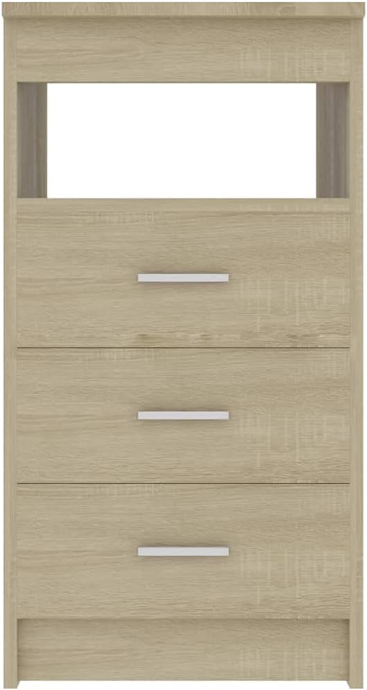 Spanplatte Sideboard mit 3 Schubladen und 1 oberen Ablagefach Seitenschrank Vitrinenschrank Ankleide