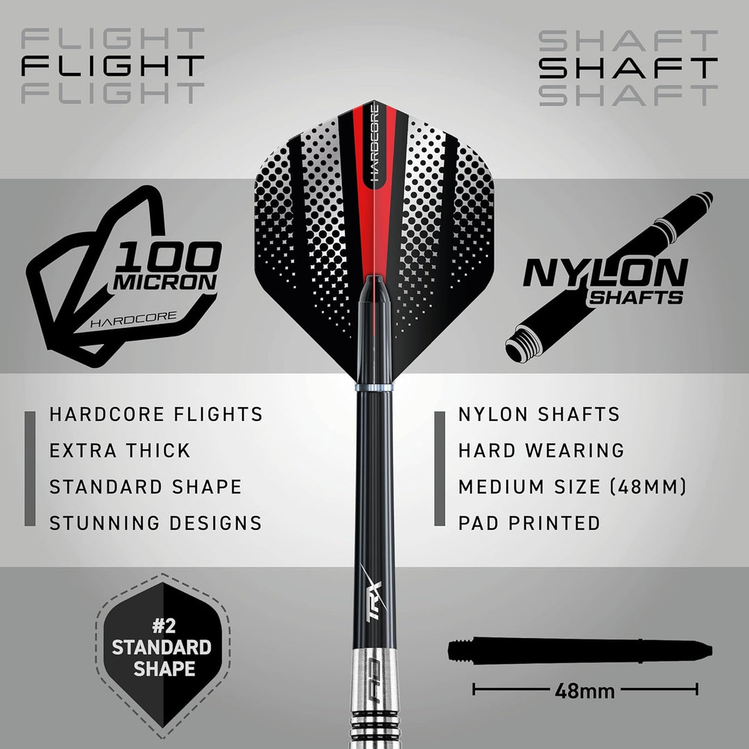 RED DRAGON Sidewinders 25g, 27g or 30g Flightmaster Tungsten Darts Set mit Flights und Schäfte 27.0
