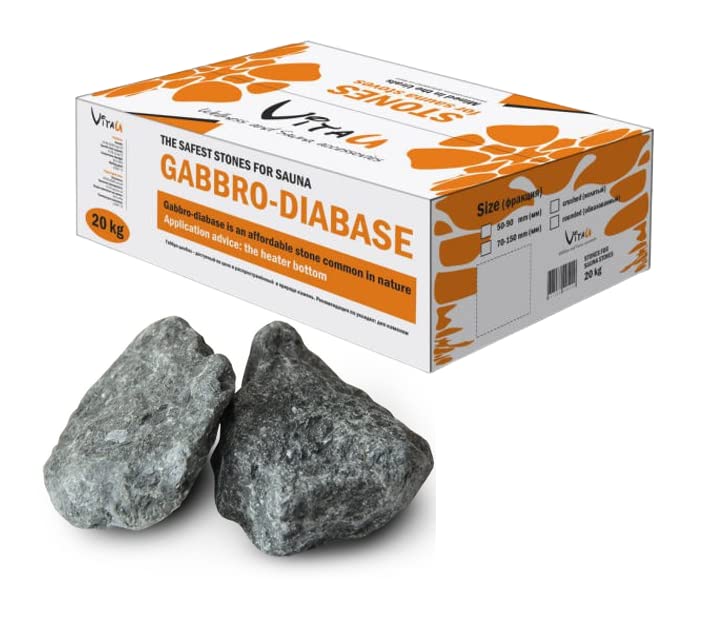 Dufte Momente Saunasteine Gabbro/Diabase 20 kg – Körnung 70–150 mm | Premium-Saunasteine für Aufgüss