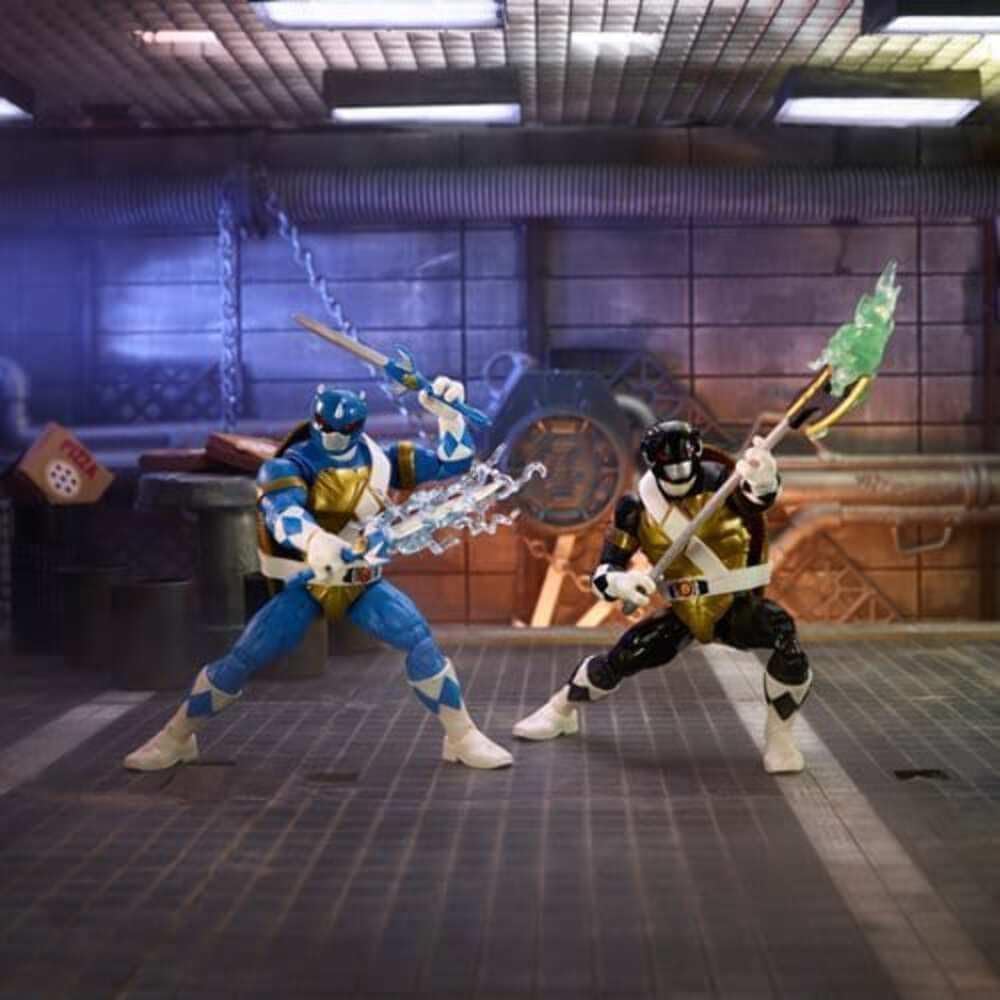THG Rangers X Teenage Mutant Ninja Turtles Lightning Collection Donatello Negro y Leonardo Blue Figu