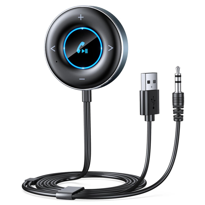 Aux Bluetooth Adapter Auto, [Plug & Play] Bluetooth 5.3 Empfänger Klinke 3.5mm, Freisprechanrufe, Du