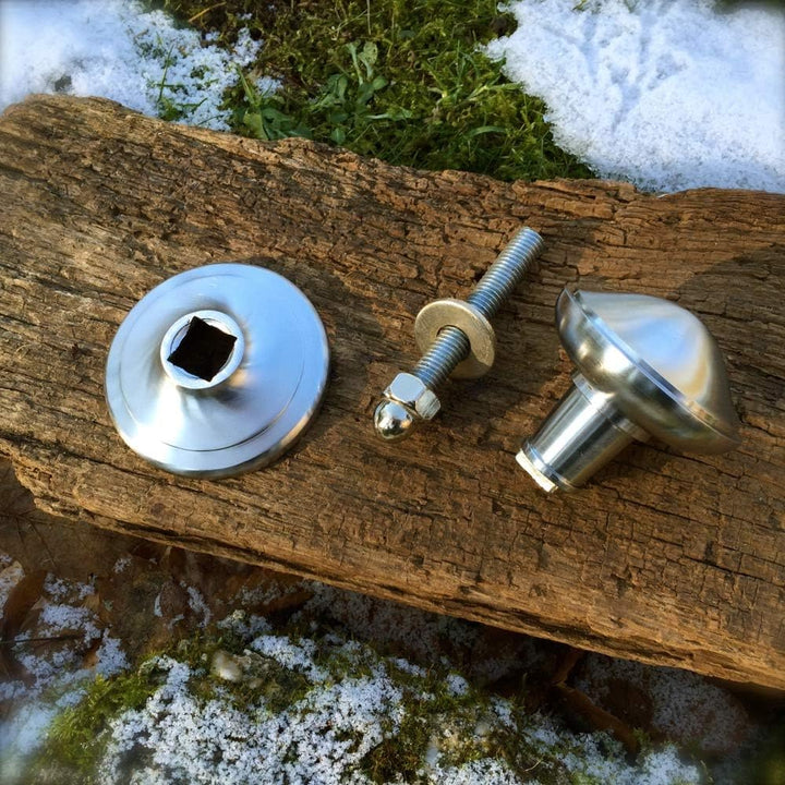 Antikas - Knauf hochwertig Chrom matt für Haustür - hervorragende Qualität (feststehend)