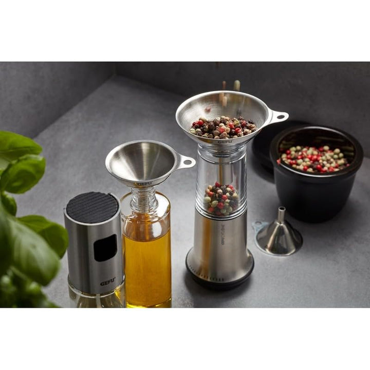 GEFU VERSARE Mini 3-teilig Trichter-Set, Edelstahl, Silber