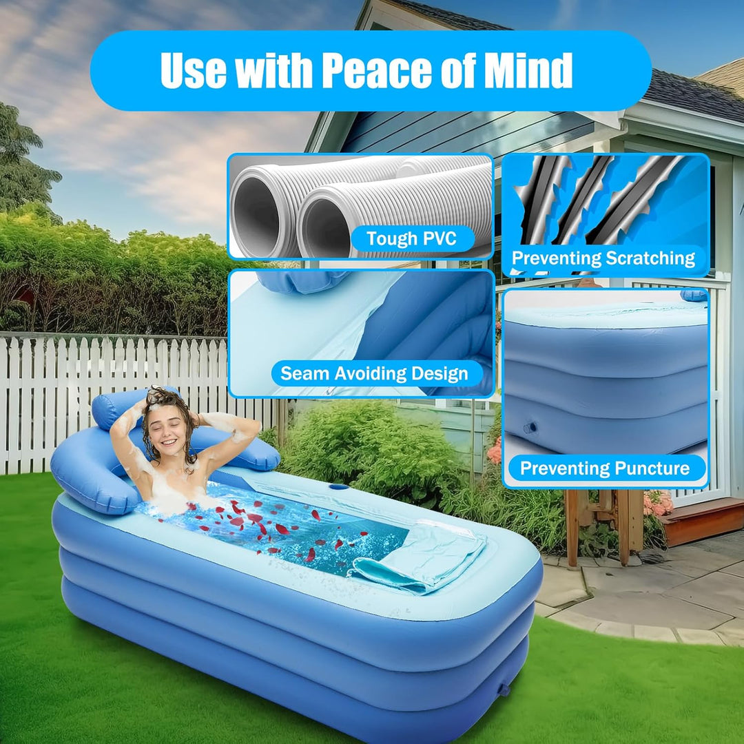 Aufblasbare Pools,Spa Verdickte Badewannes,Badewanne Erwachsene Portable,Aufblasbare Strandbadewanne