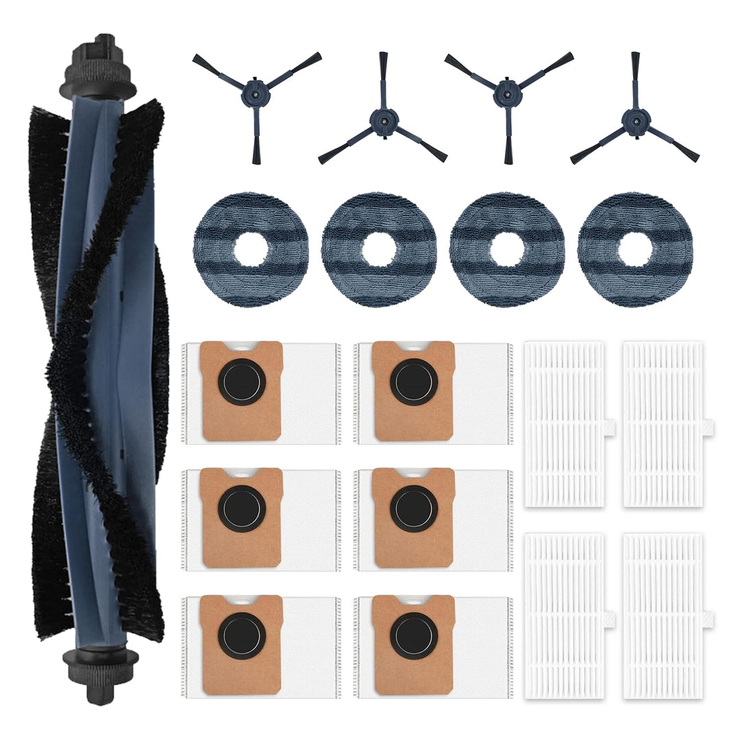 19 Stück Zubehörset für Eufy Omni C20 Saugroboter,1 Rollbürste, 4 Filter,4 Wischpads, 4 Seitenbürste