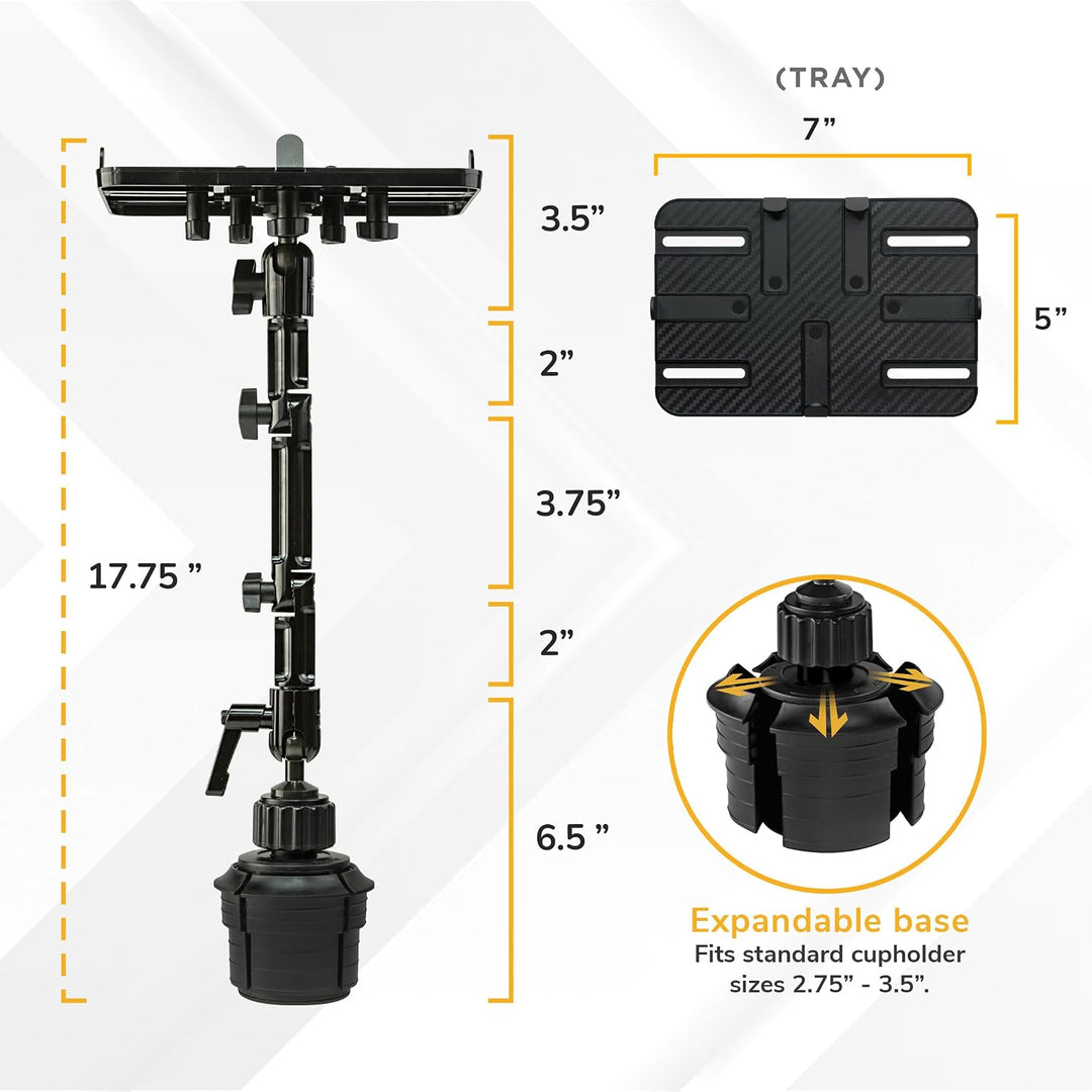 Mount-It! Premium Getränkehalter Tablet-Halterung für Autos – Tablet ELD Mount – Robuste Aluminium T