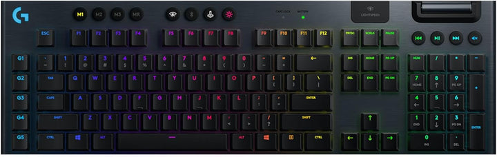 Logitech G915 LIGHTSPEED kabellose mechanische Gaming-Tastatur, Clicky GL-Tasten-Switch mit flachem
