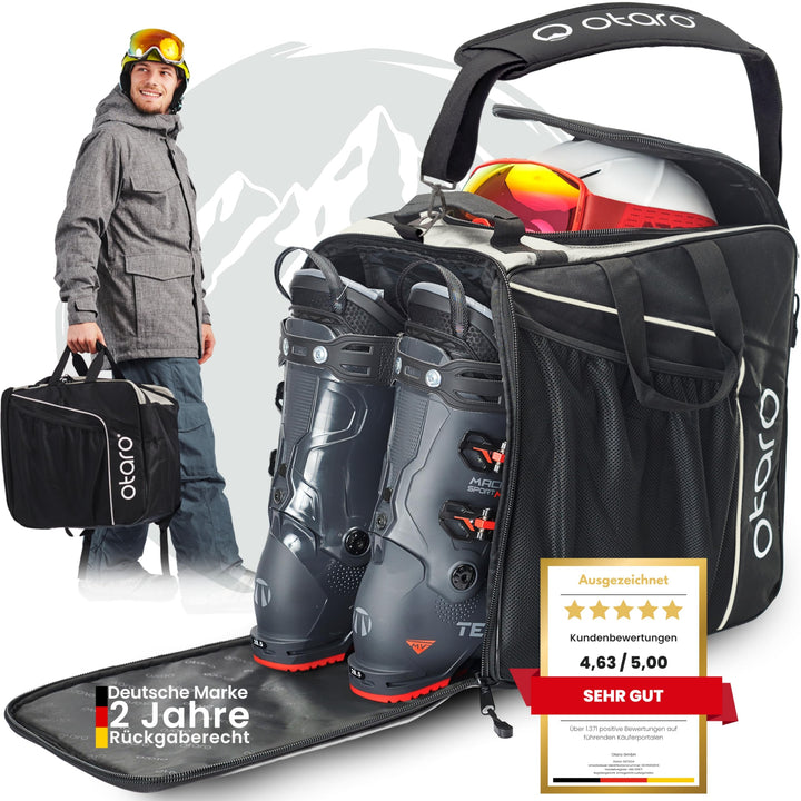 Otaro Skischuhtasche mit Helmfach (über 35.000 zufriedene Kunden) Premium Skitasche für Skischuhe |
