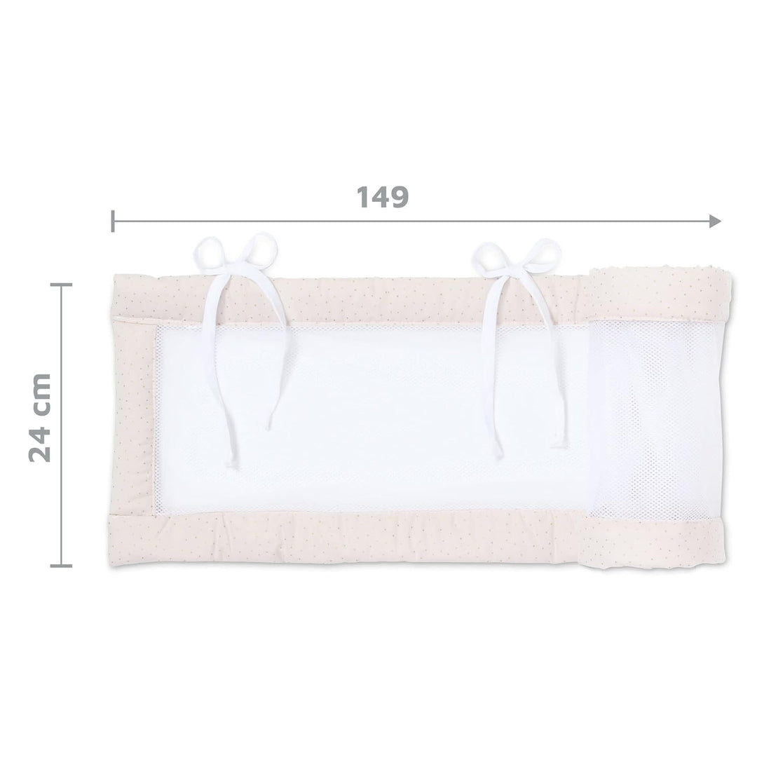 babybay Nestchen Mesh Royal passend für Modell Original, beige Glitzerpunkte gold