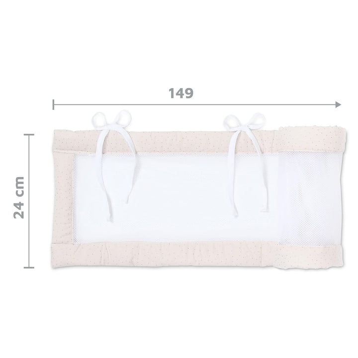 babybay Nestchen Mesh Royal passend für Modell Original, beige Glitzerpunkte gold