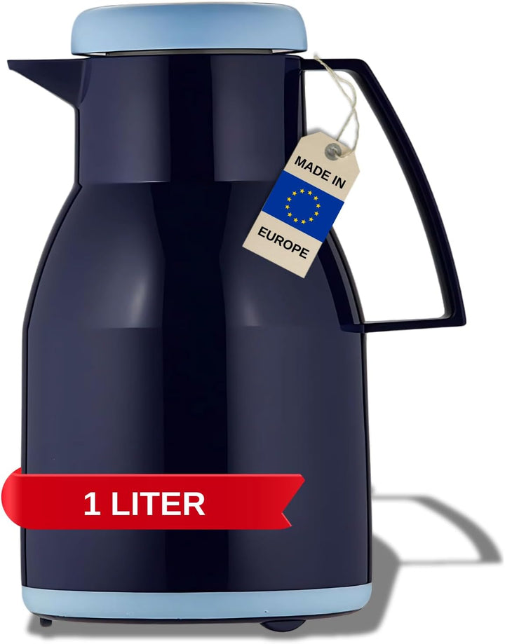 Helios Wash S + Kunststoff-Isolierkanne mit Drehverschluss 1,0 l dunkelblau spülmaschinenfest 1,0 Li