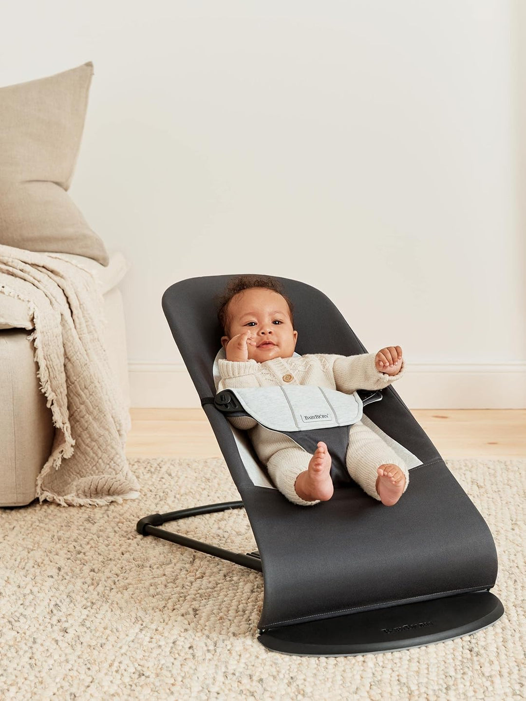 BabyBjörn Babywippe Balance Soft, Gewebt/Jersey, Grau/Grau Dunkelgrau/Grau Gewebt/Jersey, Dunkelgrau