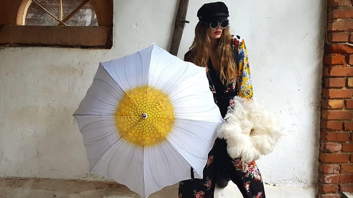 VON LILIENFELD® Regenschirm Margerite Blume Auf-Automatik Hochzeitsschirm Stockschirm Stabil
