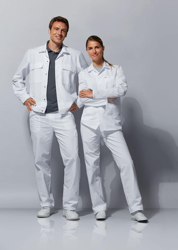 BP 1680-558-21-2XLl Unisex-Arbeitshose, mit Reissverschluss, 245,00 g/m² Stoffmischung, weiss, 2XLl