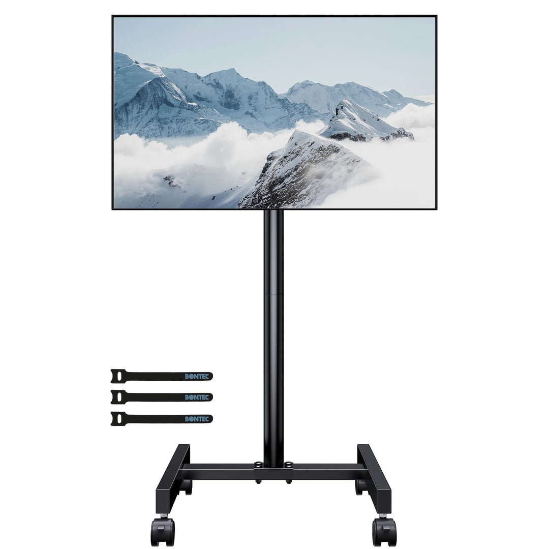 BONTNEC TV Ständer Rollbar für 13-49 Zoll Flat Curved TVs, Tragbarer Mobiler TV Wagen mit 4 Rollen,
