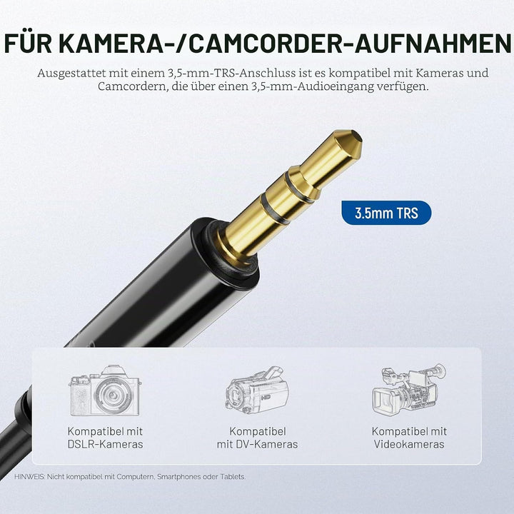 NEEWER 2m Wired Mic, Doppeltes Lavaliermikrofon mit 4m Verlängerungskabel, Mini Ansteckmikrofon, omn