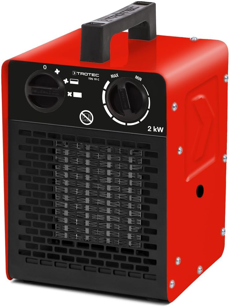 TROTEC Keramik Heizlüfter TDS 10 C – Heizleistung 1 kW / 2 kW – Elektroheizer Luftmenge 140 m³/h – E