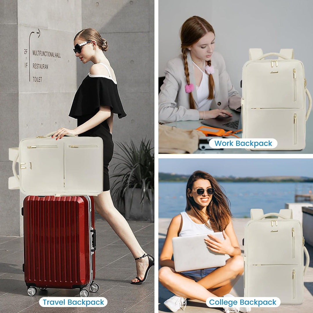 LOVEVOOK Handgepäck Rucksack Flugzeug, Reiserucksack Damen Herren, Travel Backpack mit Schuhfach, Er