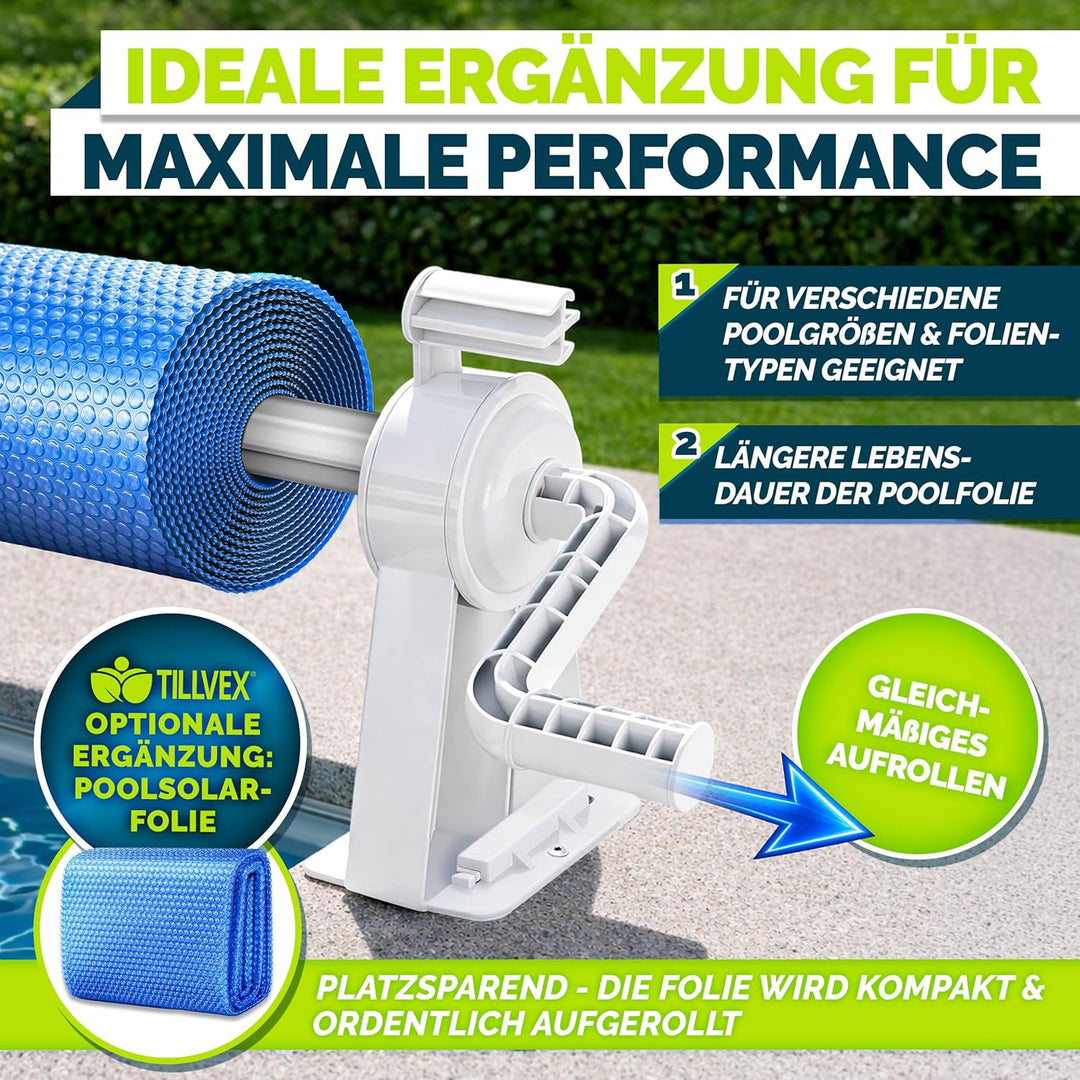 Pool Aufroller Premium 1,05-6,15 m | Aufrollsystem für Solarplane | Aufrollvorrichtung für Poolplane