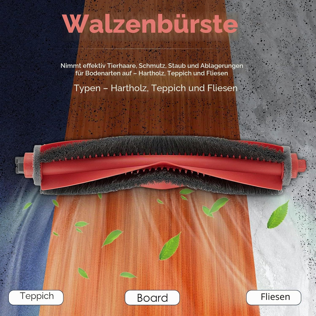 (2 Stück) Q10 S5, Q10 S5+, Q10 X5, Q10 X5+ Rollbürsten Walzenbürsten für Roborock Q10 S5, Q10 S5+, Q