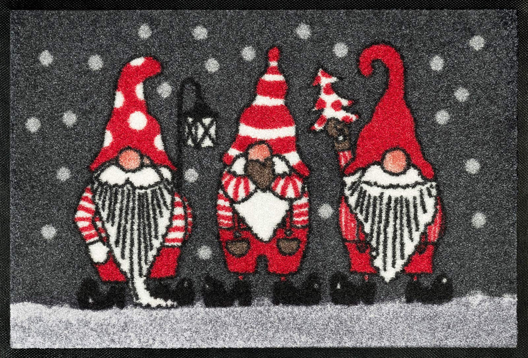 Wash+Dry Fussmatte, Winterzwerge 40x60cm, innen und aussen, waschbar 40 x 60 cm, 40 x 60 cm