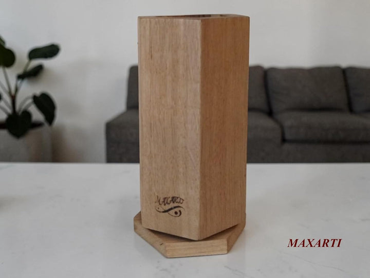 360° Drehbarer Magnetischer Messerblock Magnetisch Messerhalter aus Eichen holz mit starken Magneten