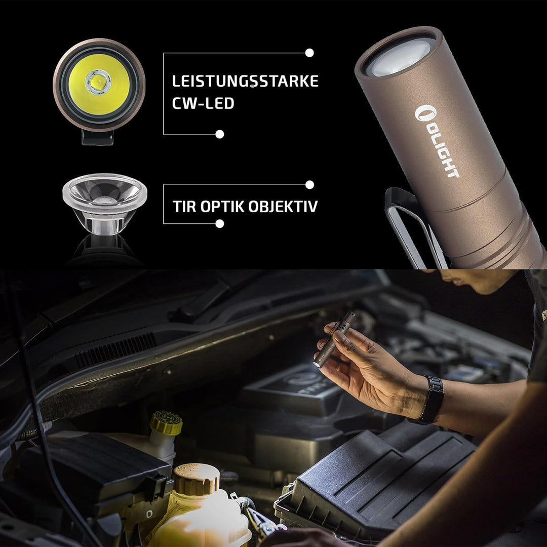 OLIGHT I3T Mini LED Taschenlampe 180 Lumen 60m Reichweite, kleine Lampe mit Endkappenschalter, Wasse