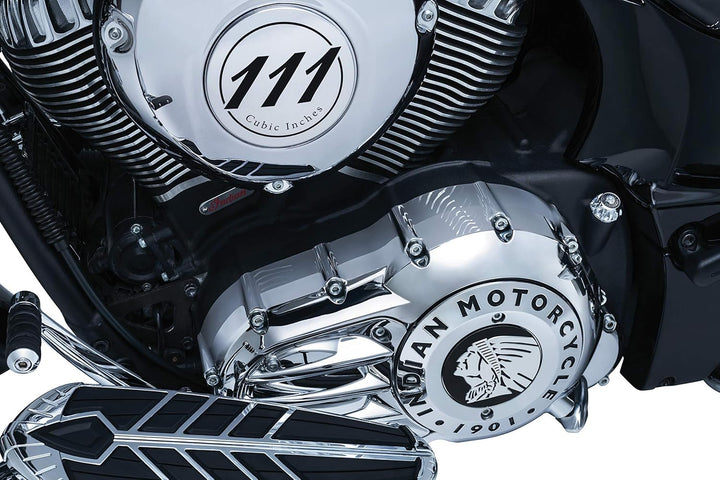 Kuryakyn 5642 Motorrad Accent Zubehör: Starter End Cover für 2014-19 Indian Motorräder, Chrom