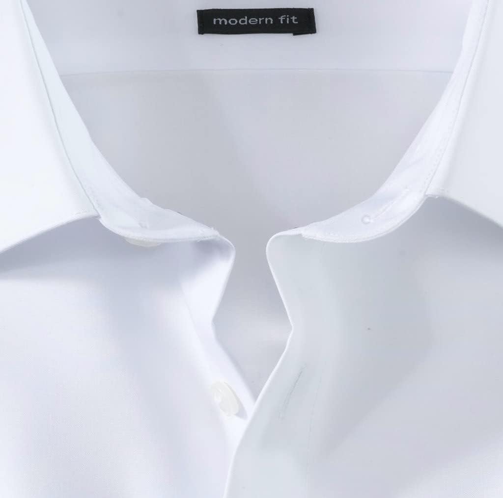 OLYMP Herren Businesshemd Langarm Luxor,Rotationsdruck,modern fit,Global Kent 37 Weiss, 37 Weiss