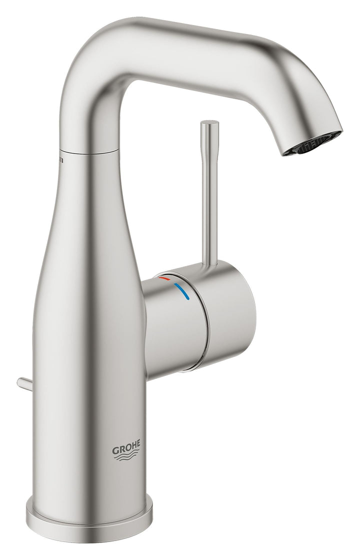 GROHE Essence - Einhand-Waschtischarmatur (wassersparend, M-Size, Einlochmontage), supersteel, 23462