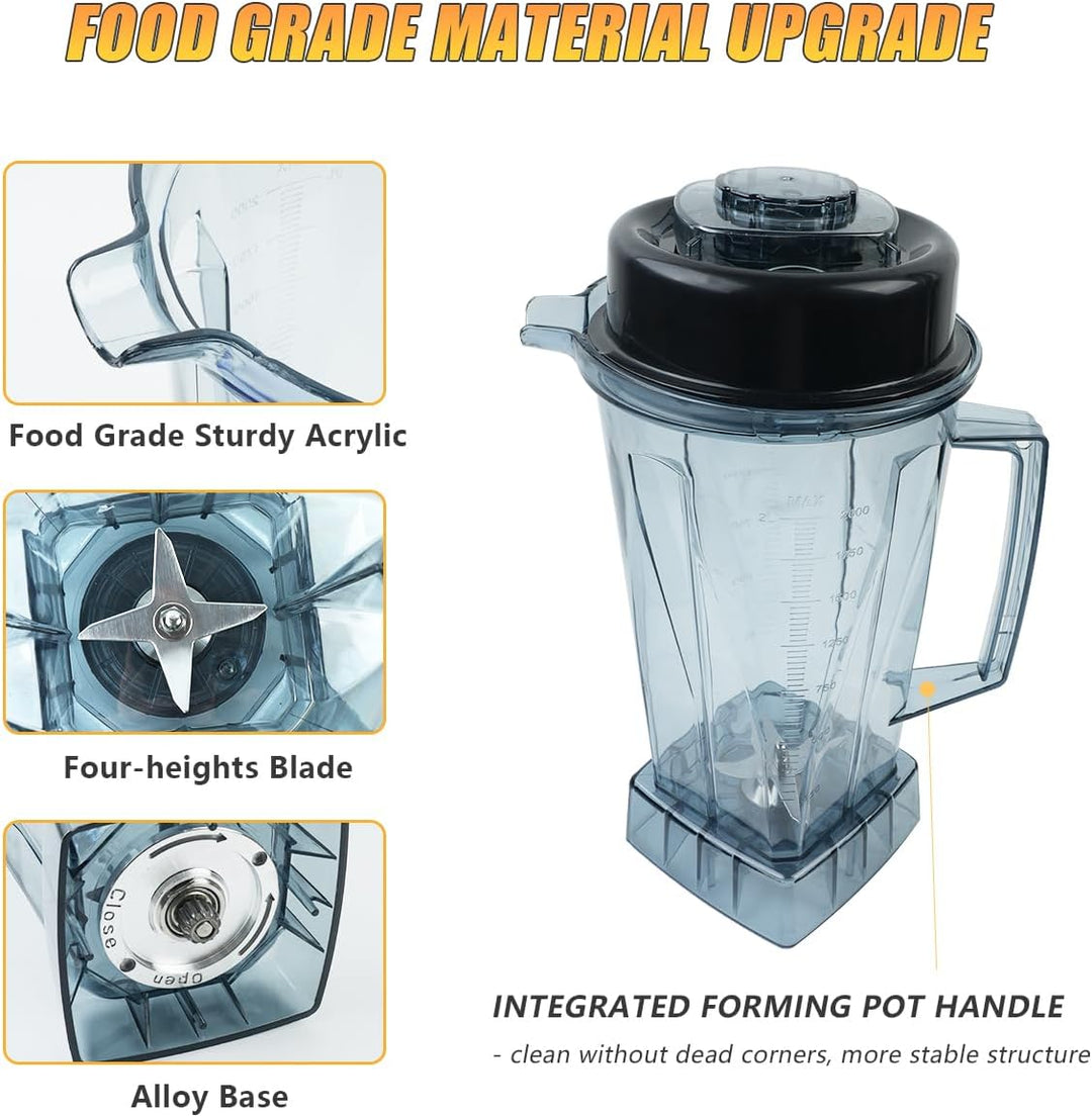 2000 ML Ersatzbehälter Behälter Geeignet für Vitamix Mixer-Krug und Tamper, Mixer Zubehör, Ersatz fü